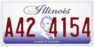 IL license plate A424154