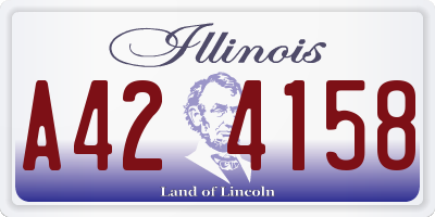 IL license plate A424158