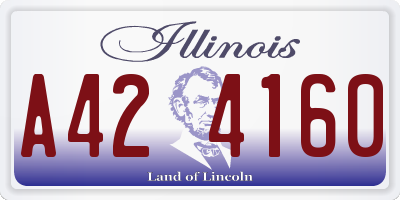 IL license plate A424160
