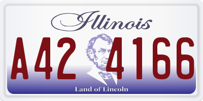 IL license plate A424166