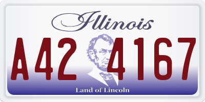 IL license plate A424167