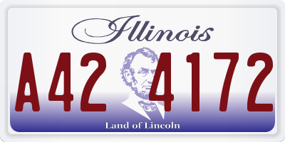 IL license plate A424172