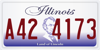 IL license plate A424173
