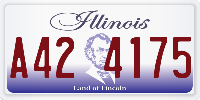 IL license plate A424175