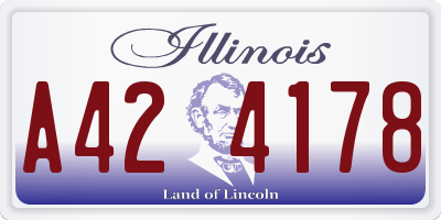 IL license plate A424178