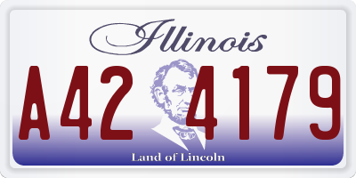 IL license plate A424179