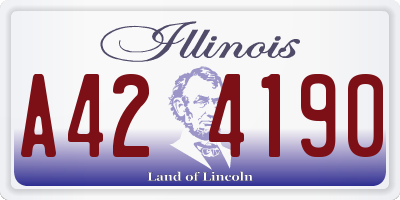 IL license plate A424190
