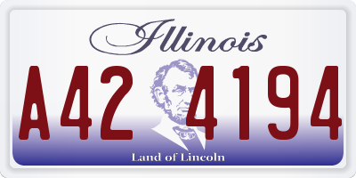 IL license plate A424194