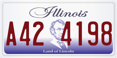 IL license plate A424198