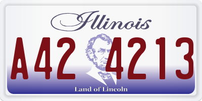 IL license plate A424213