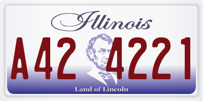 IL license plate A424221