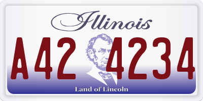 IL license plate A424234