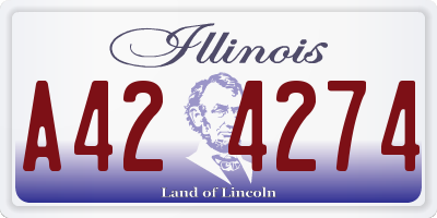 IL license plate A424274