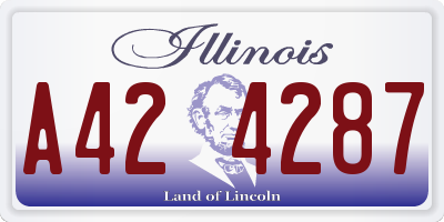 IL license plate A424287