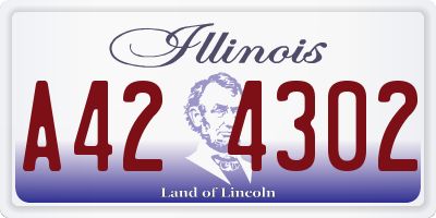 IL license plate A424302