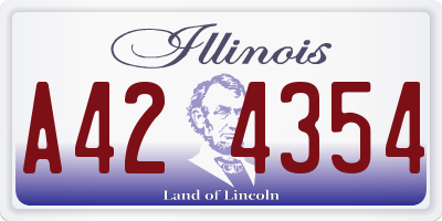 IL license plate A424354
