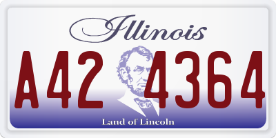 IL license plate A424364