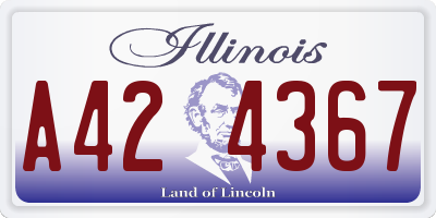 IL license plate A424367