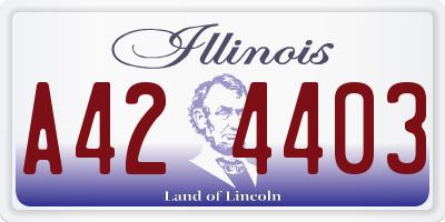 IL license plate A424403