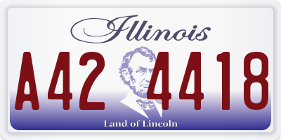 IL license plate A424418
