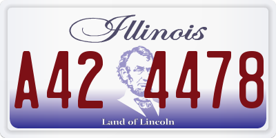 IL license plate A424478