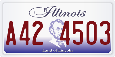 IL license plate A424503