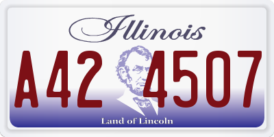 IL license plate A424507