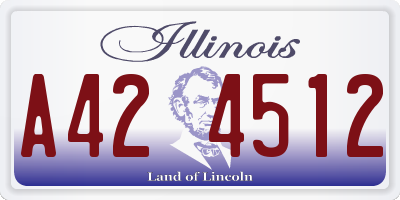 IL license plate A424512