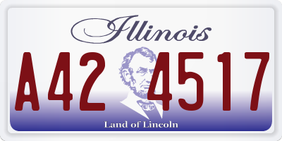 IL license plate A424517