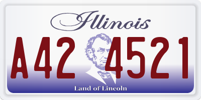 IL license plate A424521