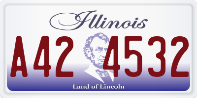 IL license plate A424532