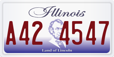 IL license plate A424547