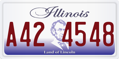 IL license plate A424548