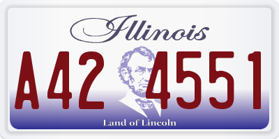 IL license plate A424551