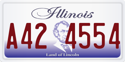 IL license plate A424554