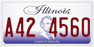 IL license plate A424560