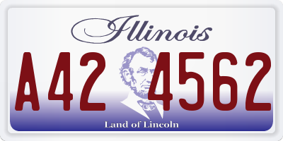 IL license plate A424562