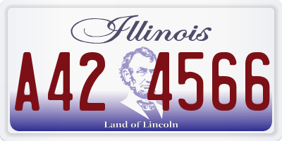 IL license plate A424566