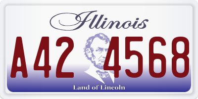 IL license plate A424568