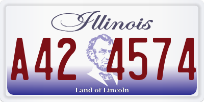 IL license plate A424574