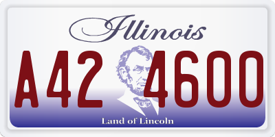 IL license plate A424600