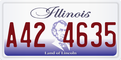 IL license plate A424635