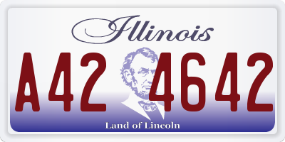 IL license plate A424642