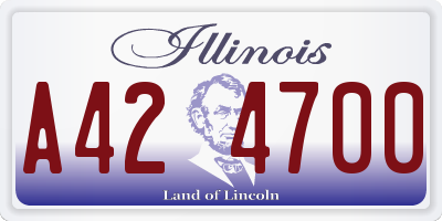 IL license plate A424700
