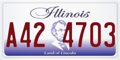 IL license plate A424703