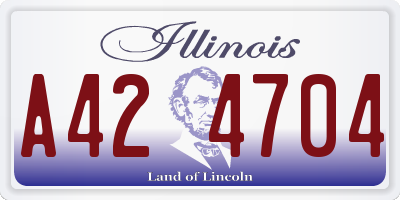 IL license plate A424704