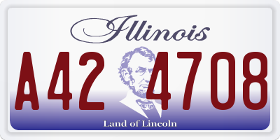 IL license plate A424708