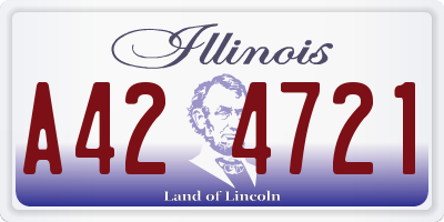 IL license plate A424721