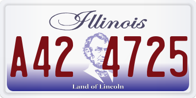 IL license plate A424725