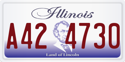 IL license plate A424730